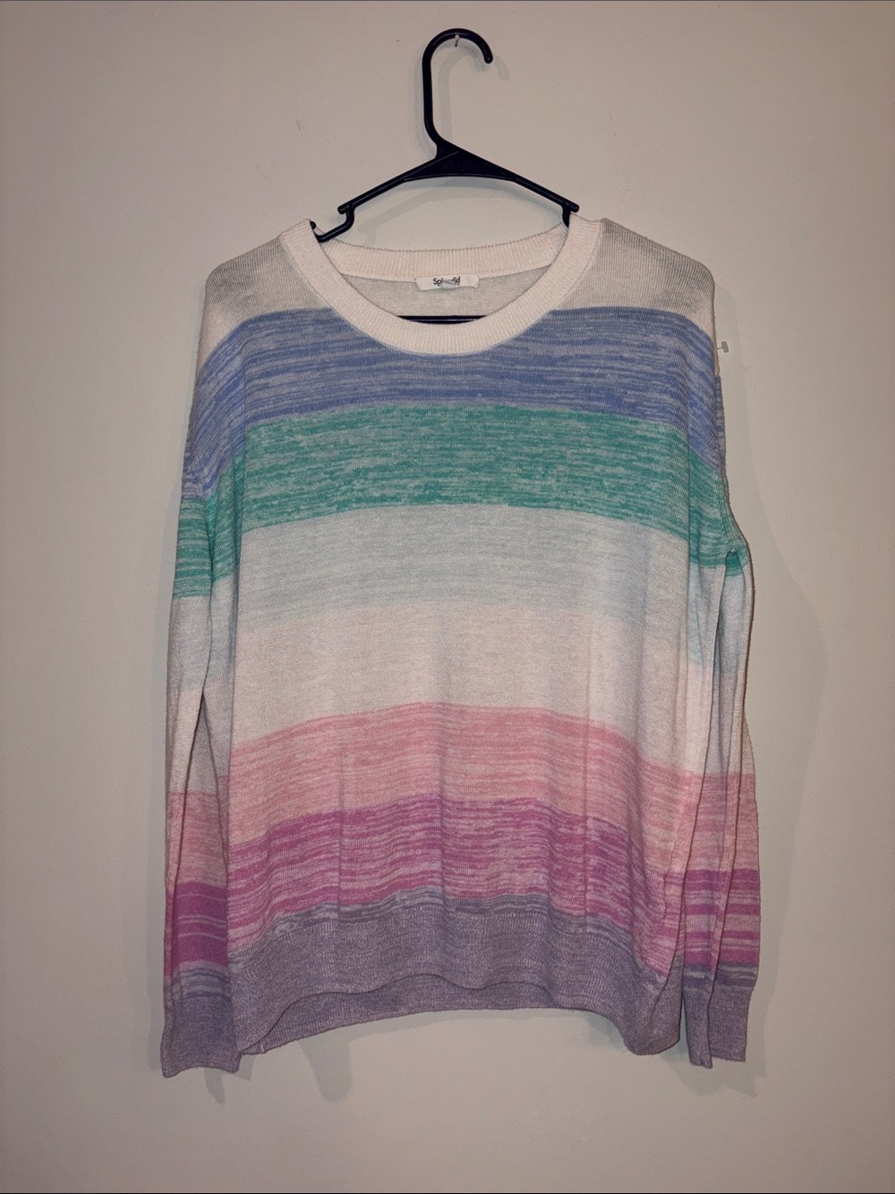 Splendid Linen Striped Pastel Crewneck Sweater - Multicolor